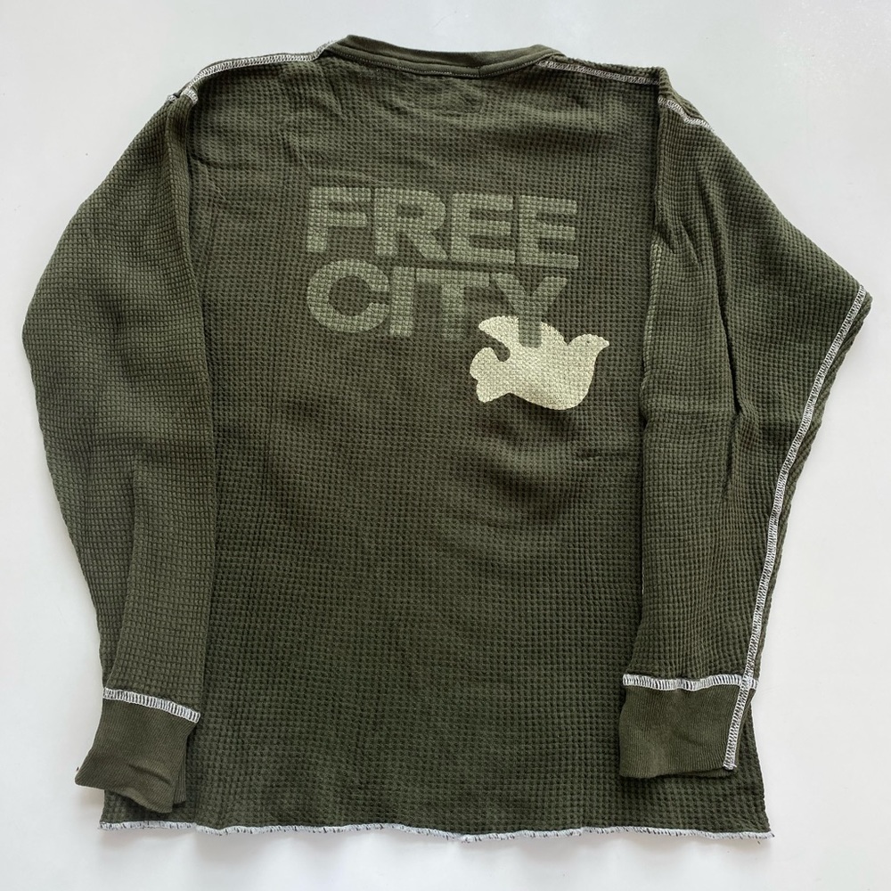 Free City Rare Green Waffle Thermal Long-Sleeve Size L